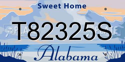 T82325S Alabama License Plate
