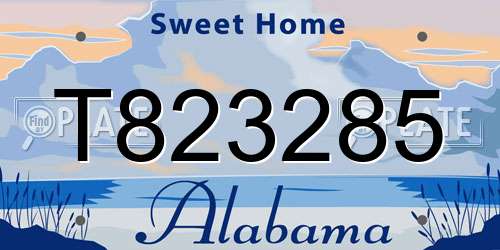 T823285 Alabama License Plate