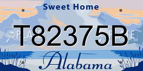 T82375B Alabama License Plate