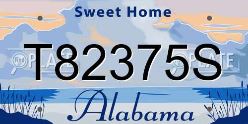 T82375S Alabama License Plate