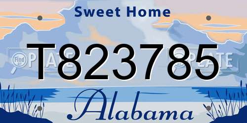 T823785 Alabama License Plate