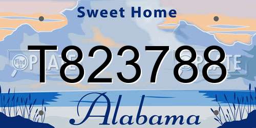 T823788 Alabama License Plate