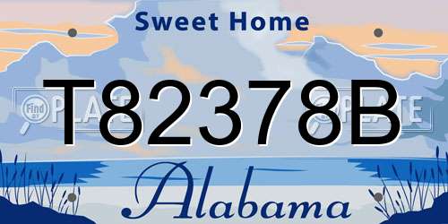 T82378B Alabama License Plate