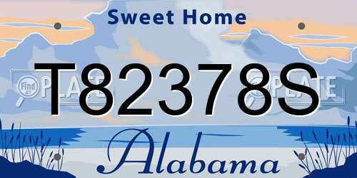 T82378S Alabama License Plate