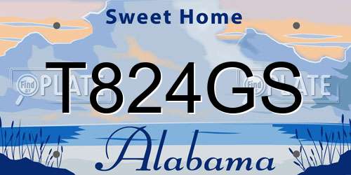 T824GS Alabama License Plate