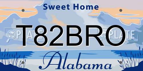 T82BRO Alabama License Plate