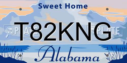T82KNG Alabama License Plate