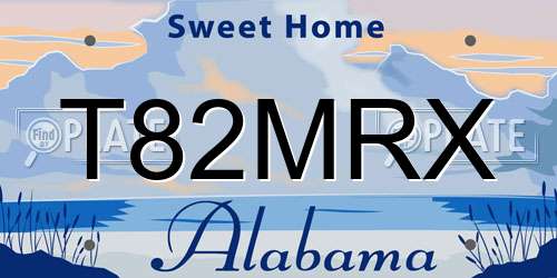 T82MRX Alabama License Plate