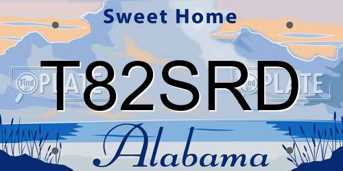 T82SRD Alabama License Plate