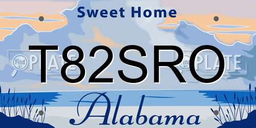 T82SRO Alabama License Plate