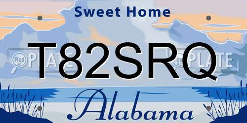 T82SRQ Alabama License Plate