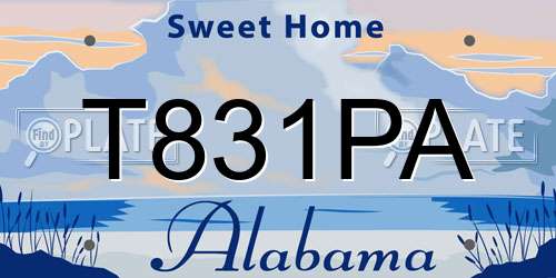 T831PA Alabama License Plate