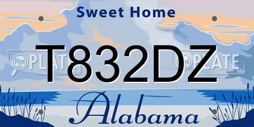 T832DZ Alabama License Plate