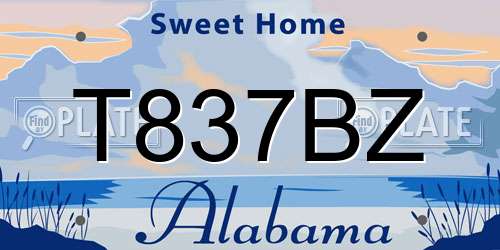 T837BZ Alabama License Plate
