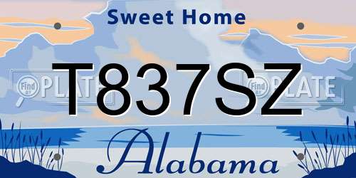T837SZ Alabama License Plate