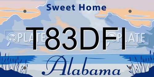 T83DFI Alabama License Plate