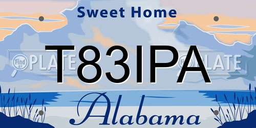 T83IPA Alabama License Plate