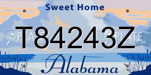 T84243Z Alabama License Plate