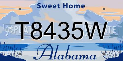 T8435W Alabama License Plate