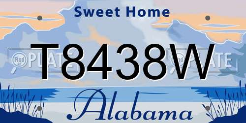 T8438W Alabama License Plate