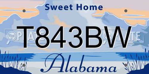 T843BW Alabama License Plate