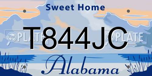 T844JC Alabama License Plate
