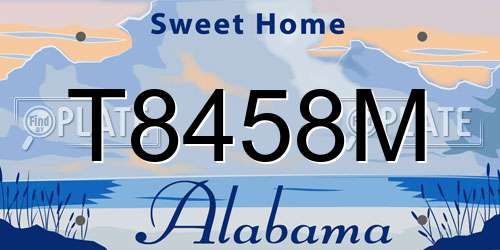 T8458M Alabama License Plate