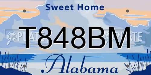 T848BM Alabama License Plate