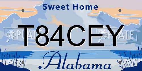 T84CEY Alabama License Plate