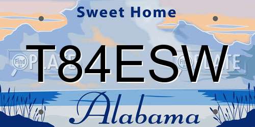 T84ESW Alabama License Plate
