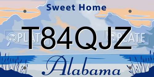 T84QJZ Alabama License Plate