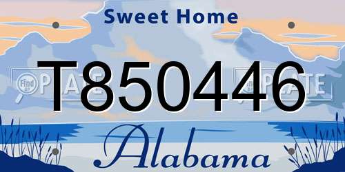 T850446 Alabama License Plate