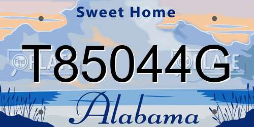 T85044G Alabama License Plate