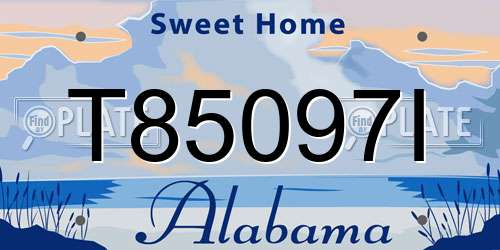 T85097I Alabama License Plate