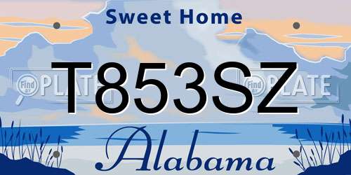 T853SZ Alabama License Plate