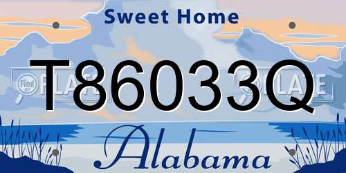 T86033Q Alabama License Plate