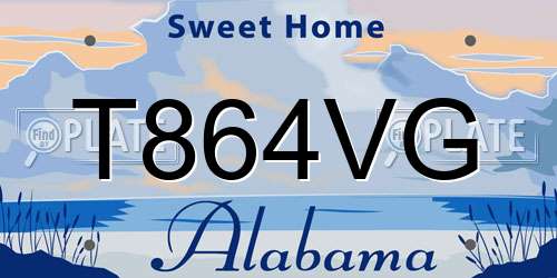 T864VG Alabama License Plate