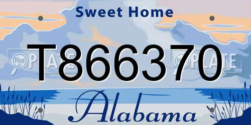 T866370 Alabama License Plate