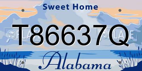 T86637Q Alabama License Plate