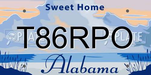T86RPO Alabama License Plate