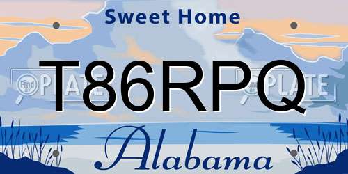 T86RPQ Alabama License Plate