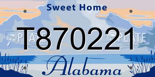 T870221 Alabama License Plate