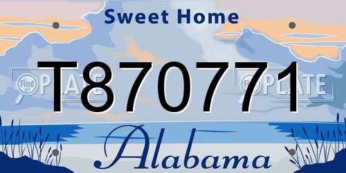 T870771 Alabama License Plate