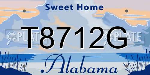 T8712G Alabama License Plate