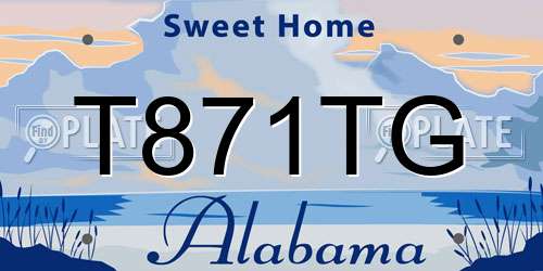 T871TG Alabama License Plate