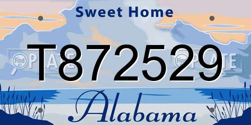 T872529 Alabama License Plate