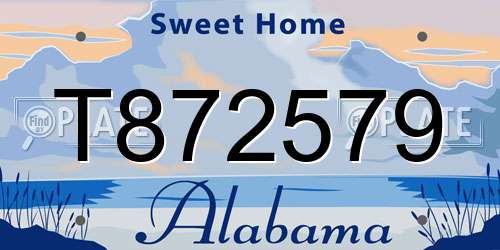 T872579 Alabama License Plate