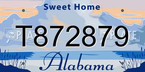 T872879 Alabama License Plate