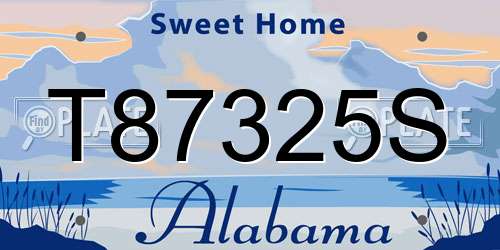 T87325S Alabama License Plate