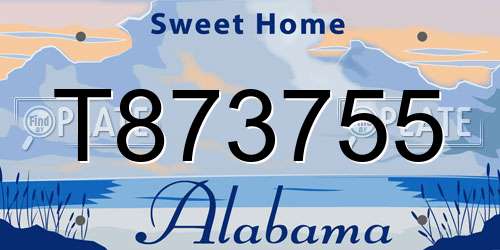 T873755 Alabama License Plate